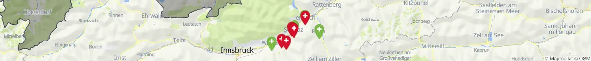 Kartenansicht für Apotheken-Notdienste in der Nähe von Schwaz (Schwaz, Tirol)